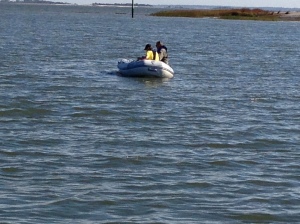 Bill and Matt dropping a stern anchor