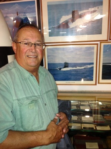 Bill at the submarine museum with the USS Tonosa