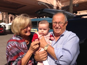 Granny and Poppy with their newest granddaughter 