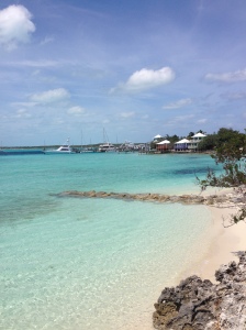 Great beach overlooking the Staniel Cay Yacht Club